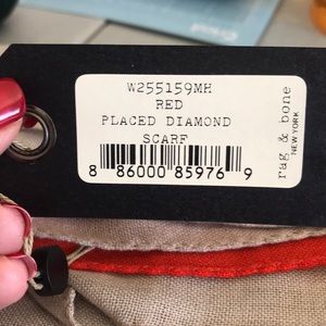 rag & bone red placed diamond scarf